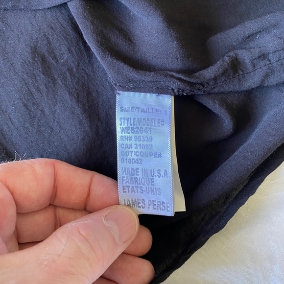 James Perse Revolve Women's Black‎ Single Button Long Sleeve Over Blouse Small - Picture 5 of 11